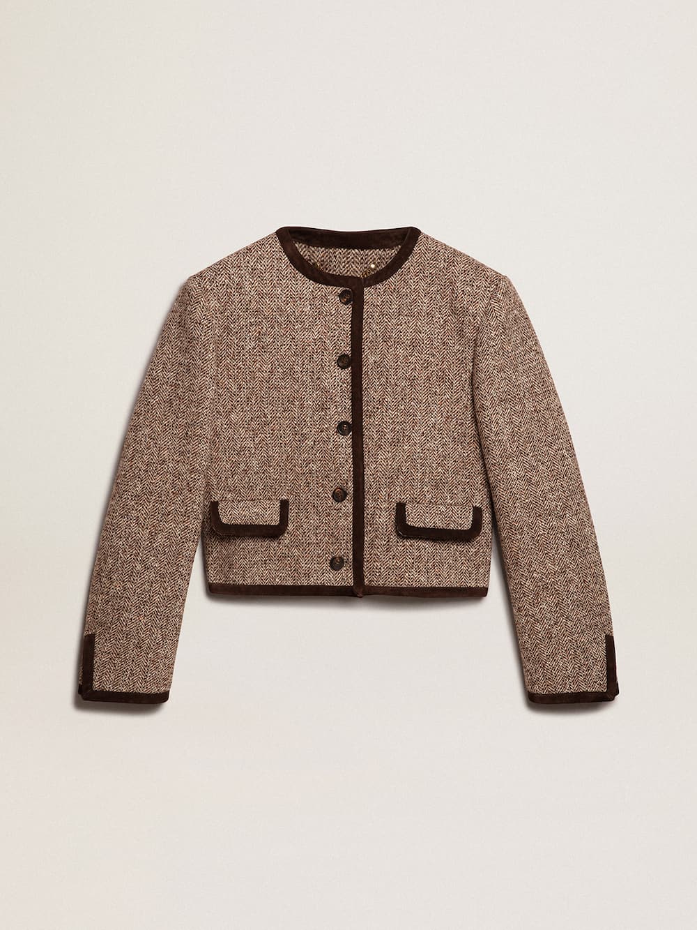 Golden Goose - Brown cropped jacket with button fastening in 
