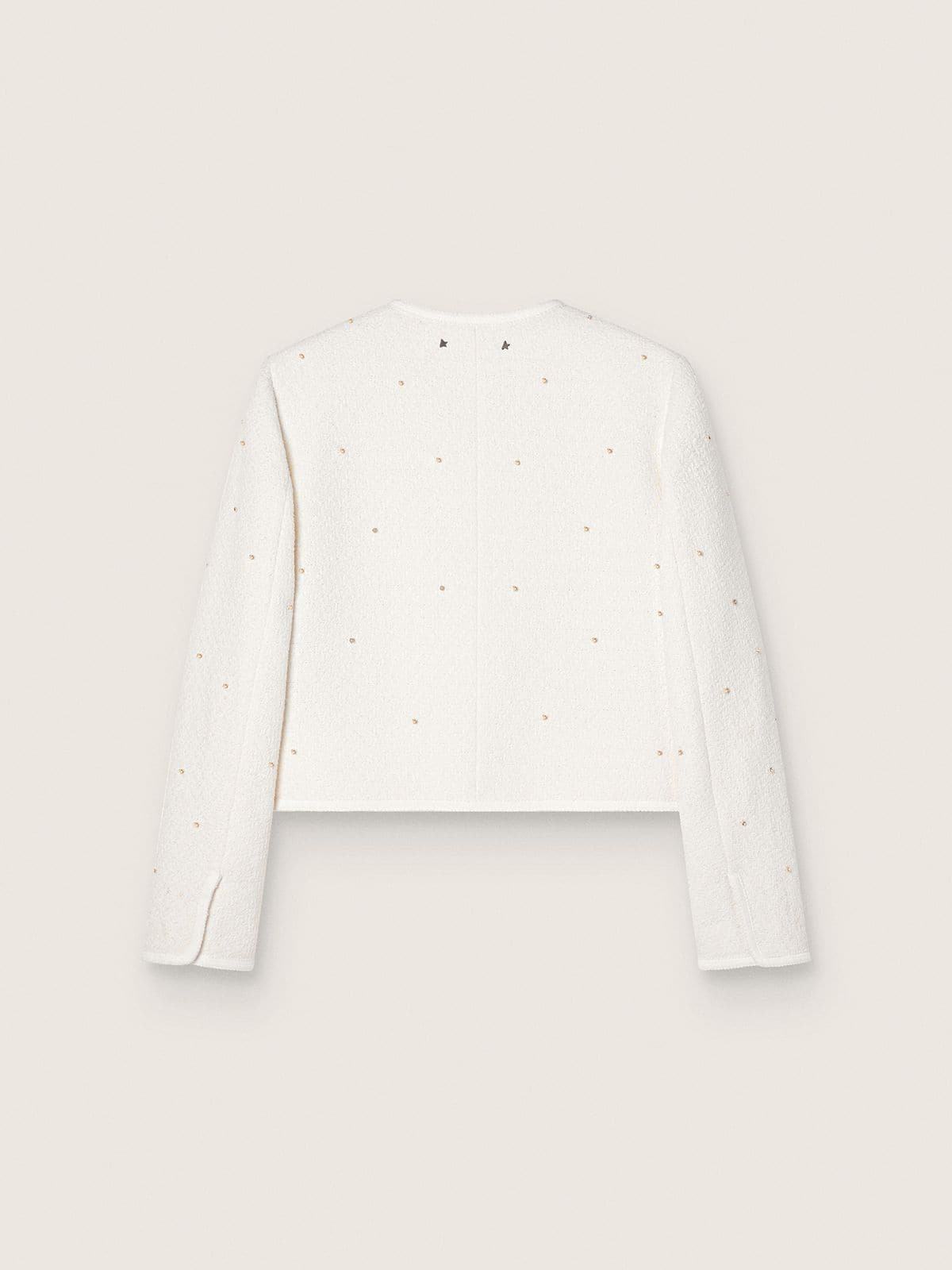Golden Goose - Women’s boxy jacket in bouclé cotton with all-over beads in 