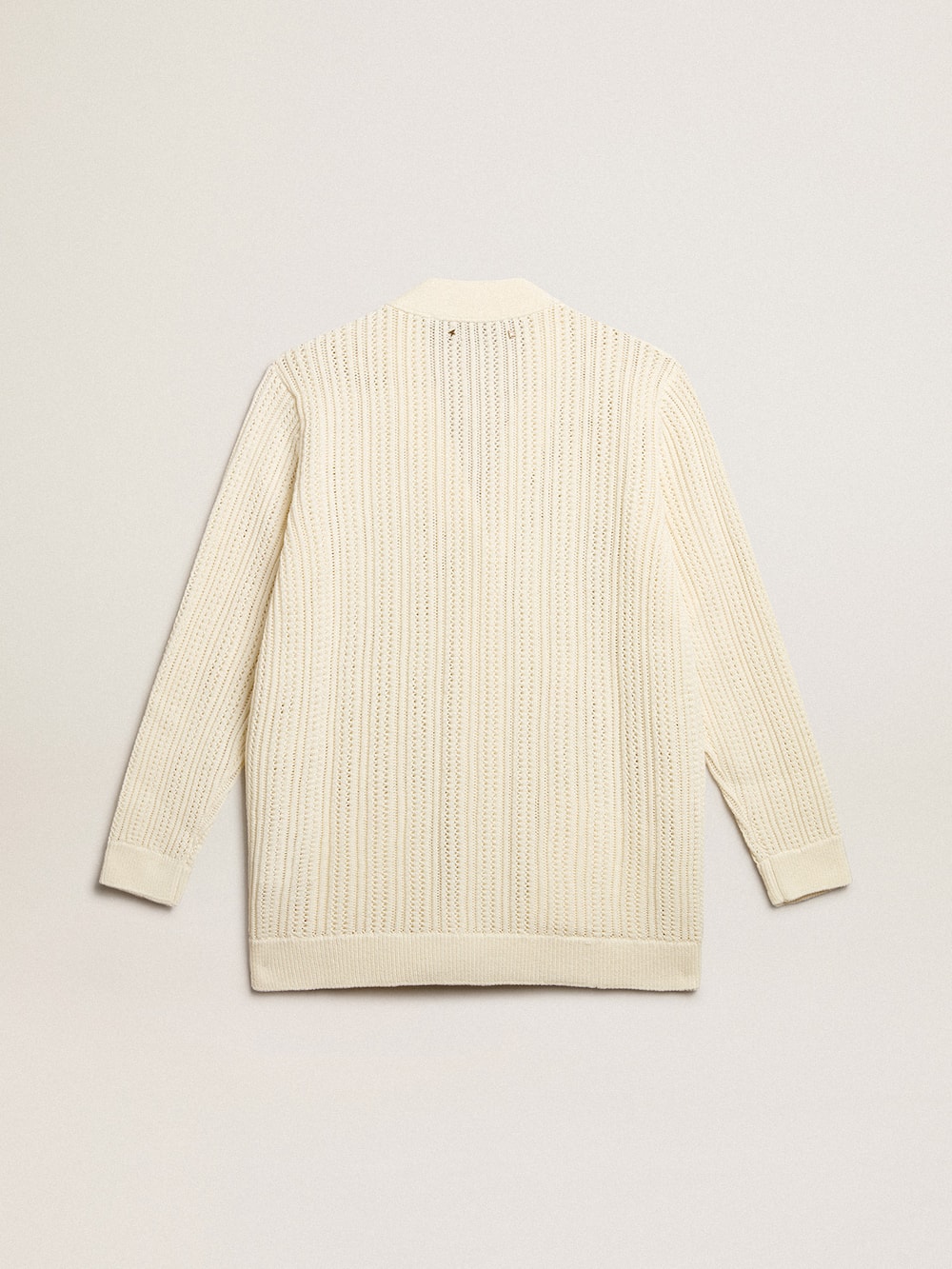 Golden Goose - Vintage white-colored openwork cotton cardigan in 