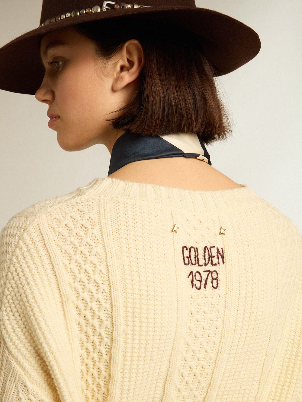 Golden Goose - Robe en laine avec broderie dans le dos in 