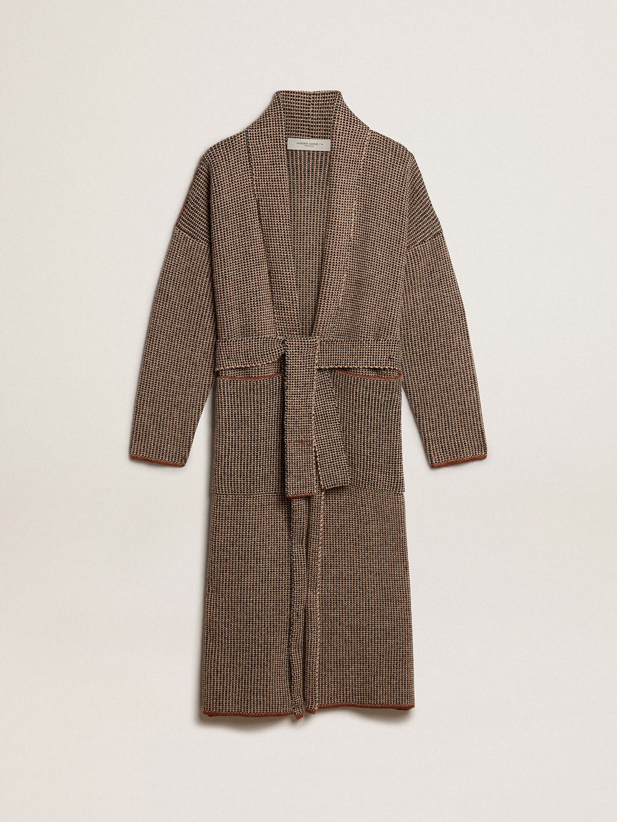 Golden Goose - Long brown cardigan with belt in 