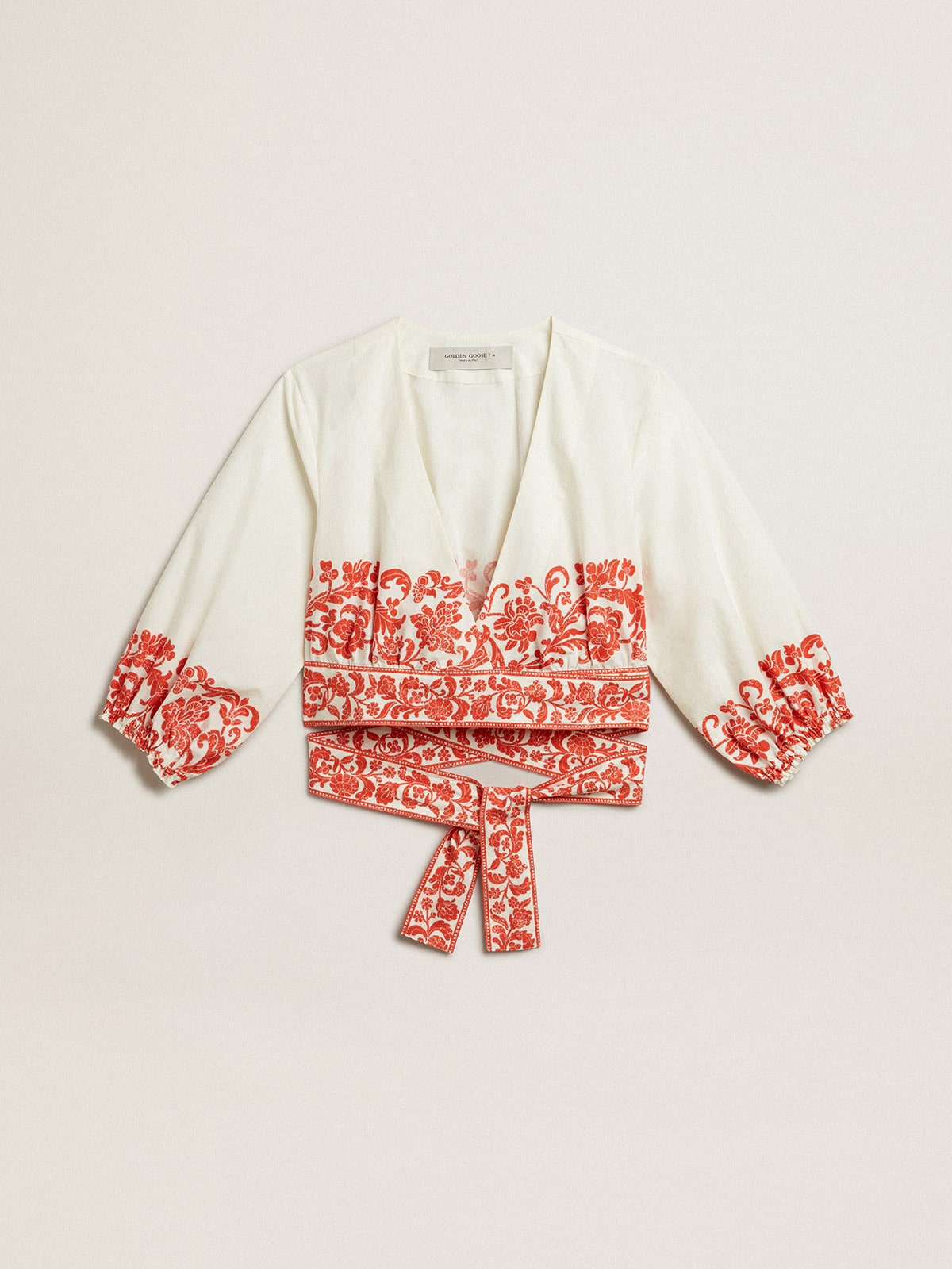 Golden Goose - Cotton crop top with seasonal print in 