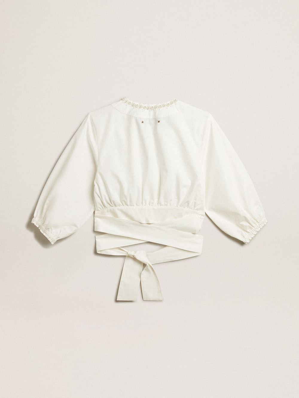Golden Goose - Cotton crop top with beading in 