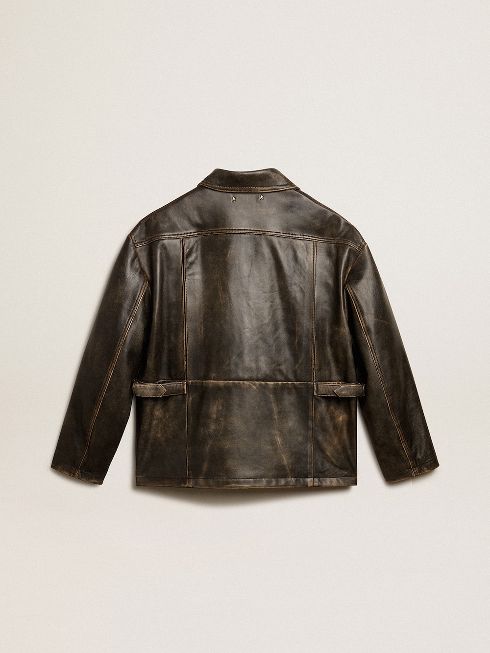 Golden Goose - Women's aged brown nappa leather jacket in 