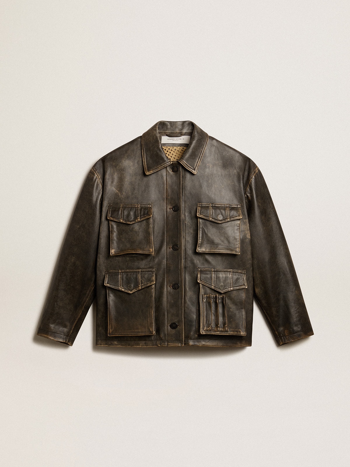 Golden Goose - Chaqueta de napa de mujer de color marrón envejecido in 