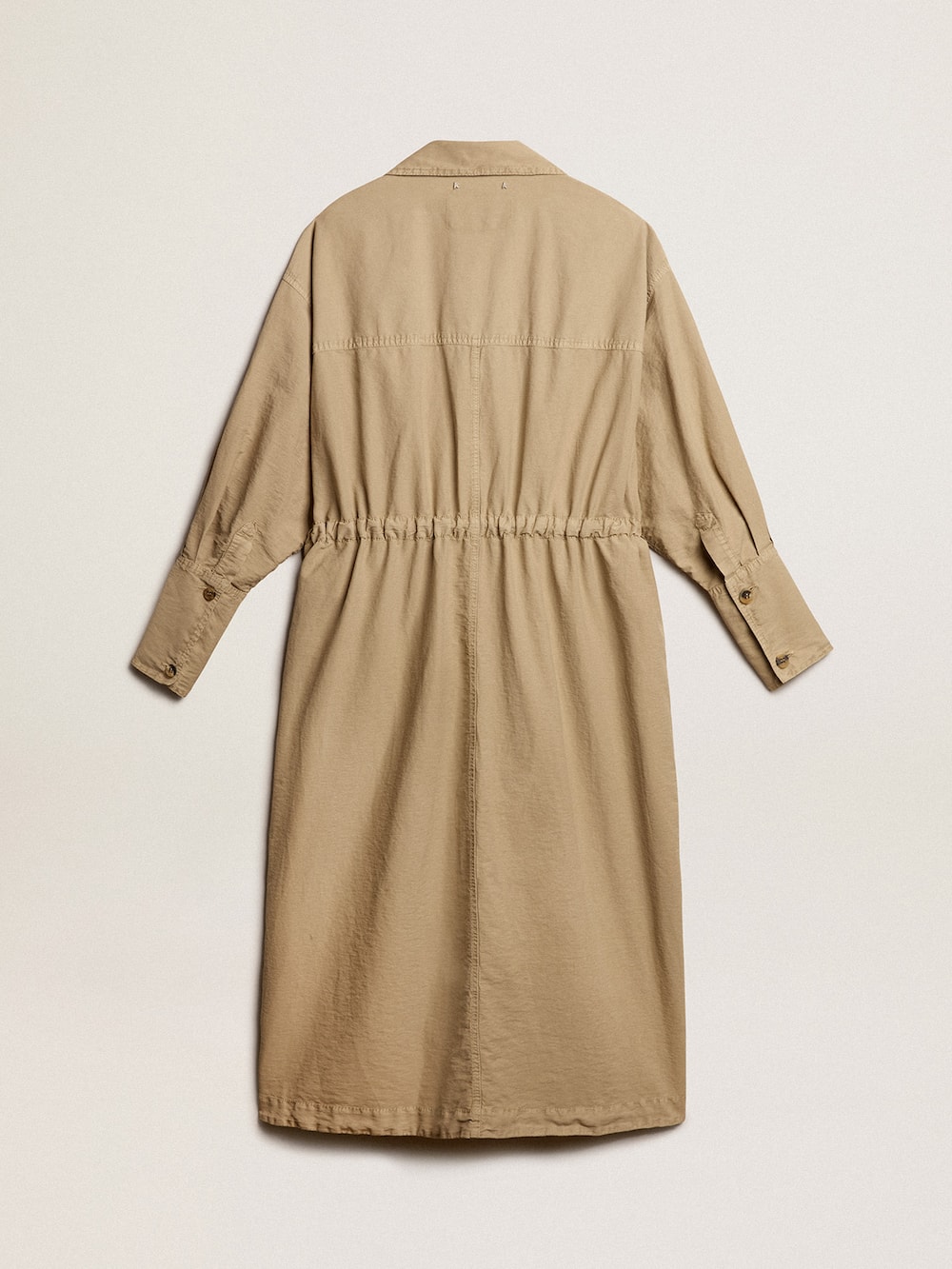 Golden Goose - Kakifarbenes Trenchcoat-Kleid aus Baumwolltwill in 