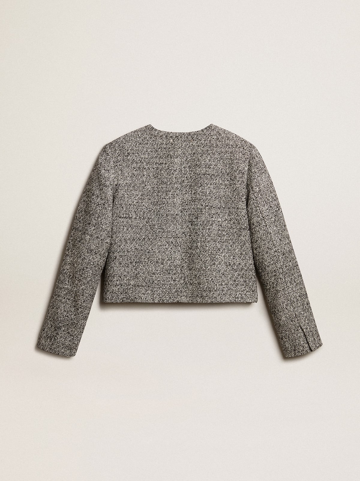 Golden Goose - Boxy cropped jacket in gray bouclé fabric in 