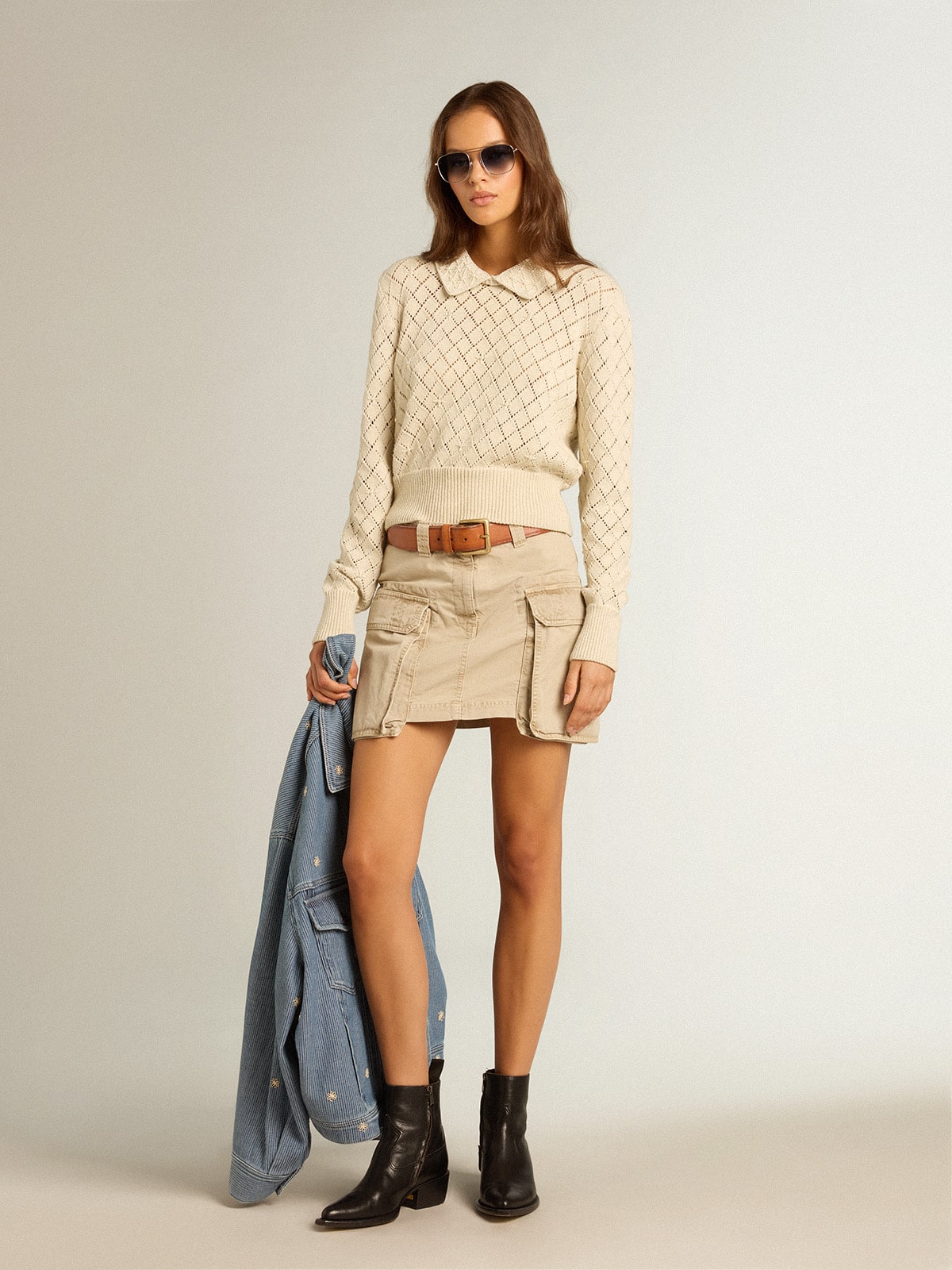 Golden Goose - Khaki-colored cargo skirt in 