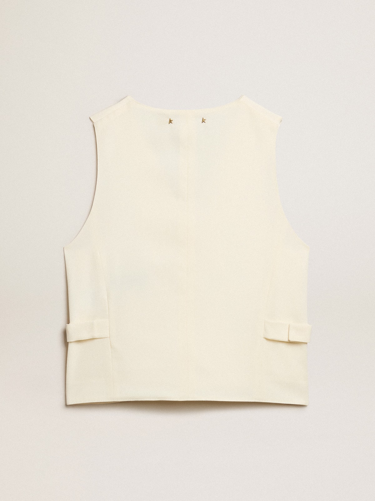 Golden Goose - Women's aged white V-neck gilet in 