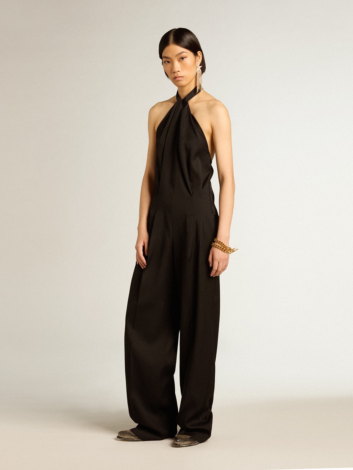 Golden Goose - Black wool gabardine jumpsuit in 