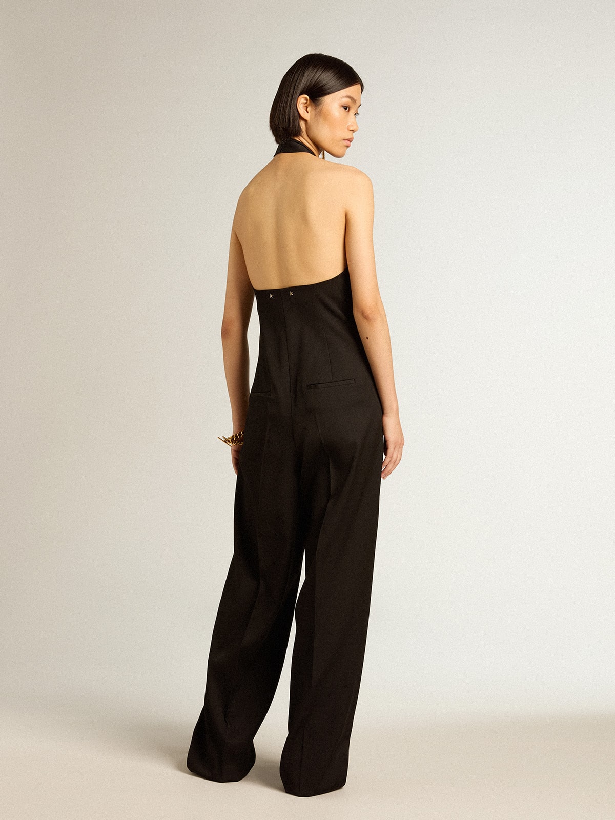 Golden Goose - Black wool gabardine jumpsuit in 