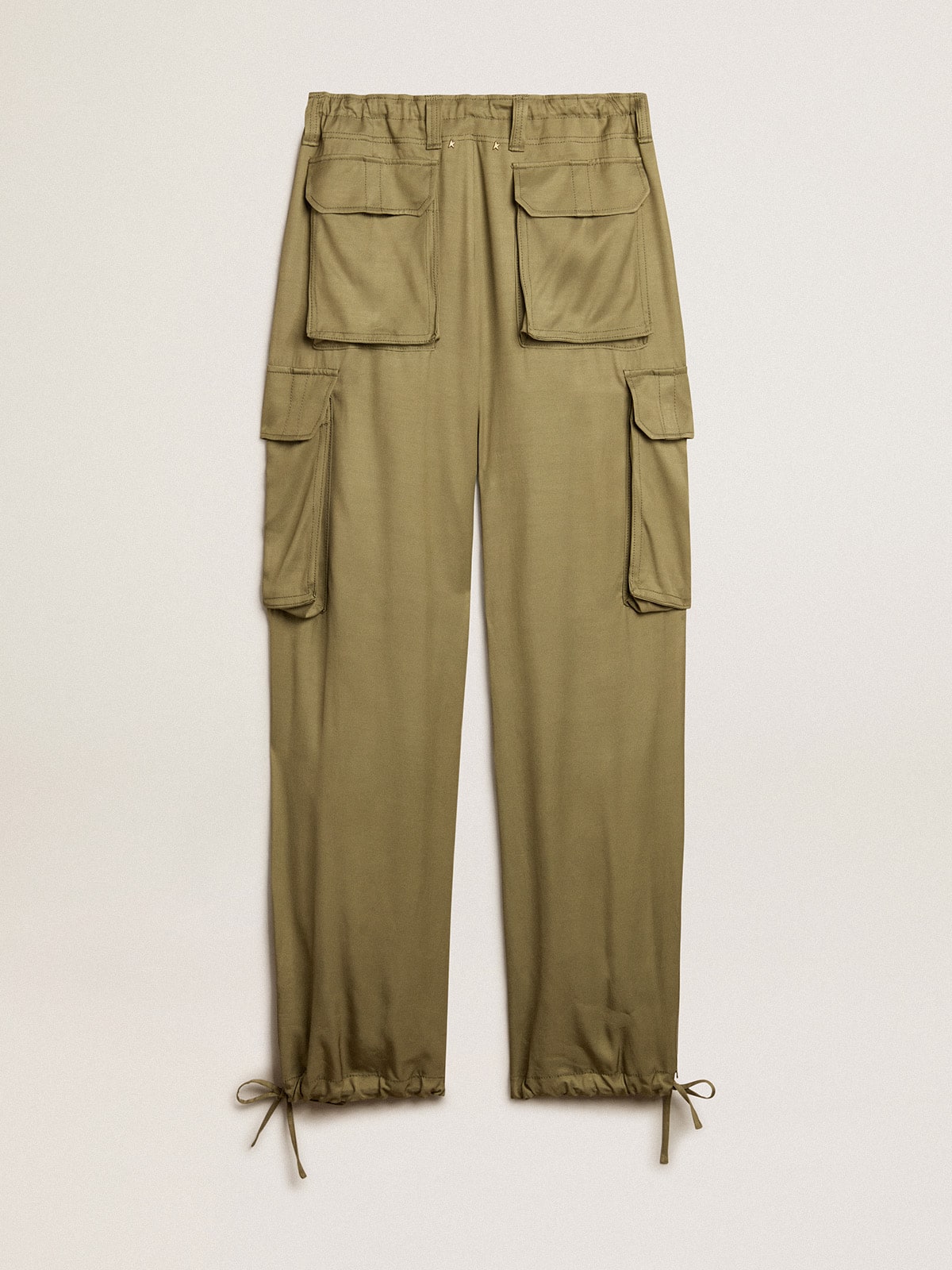 Golden Goose - Women’s olive-colored viscose cargo pants in 