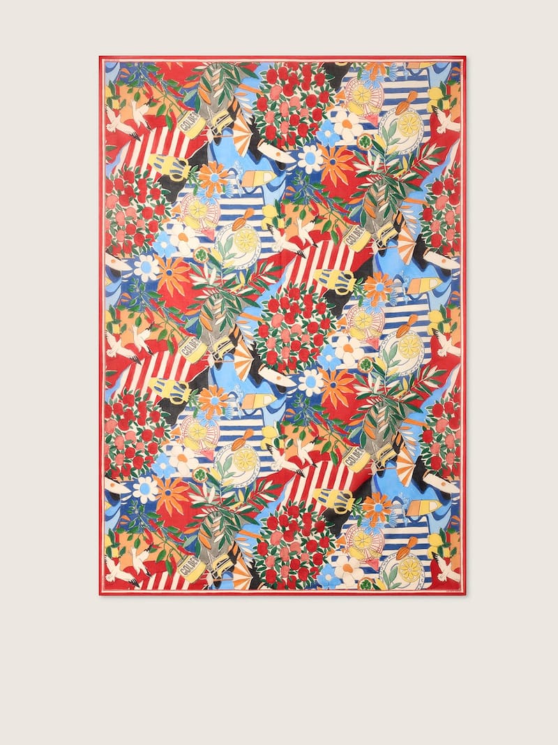 Fular de algod&oacute;n con estampado multicolor