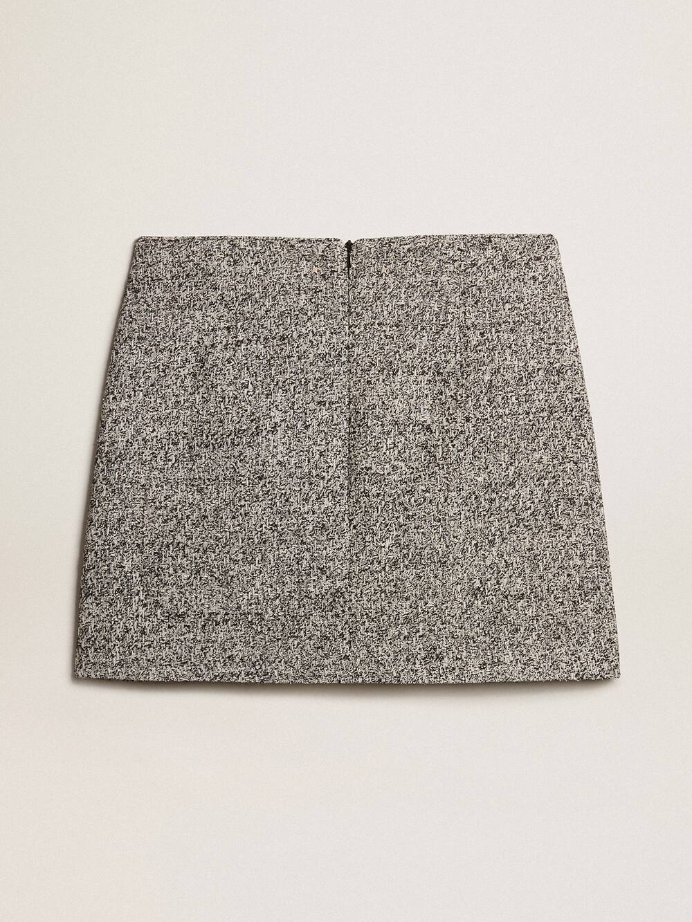 Golden Goose - Miniskirt in black and white bouclé cotton  in 