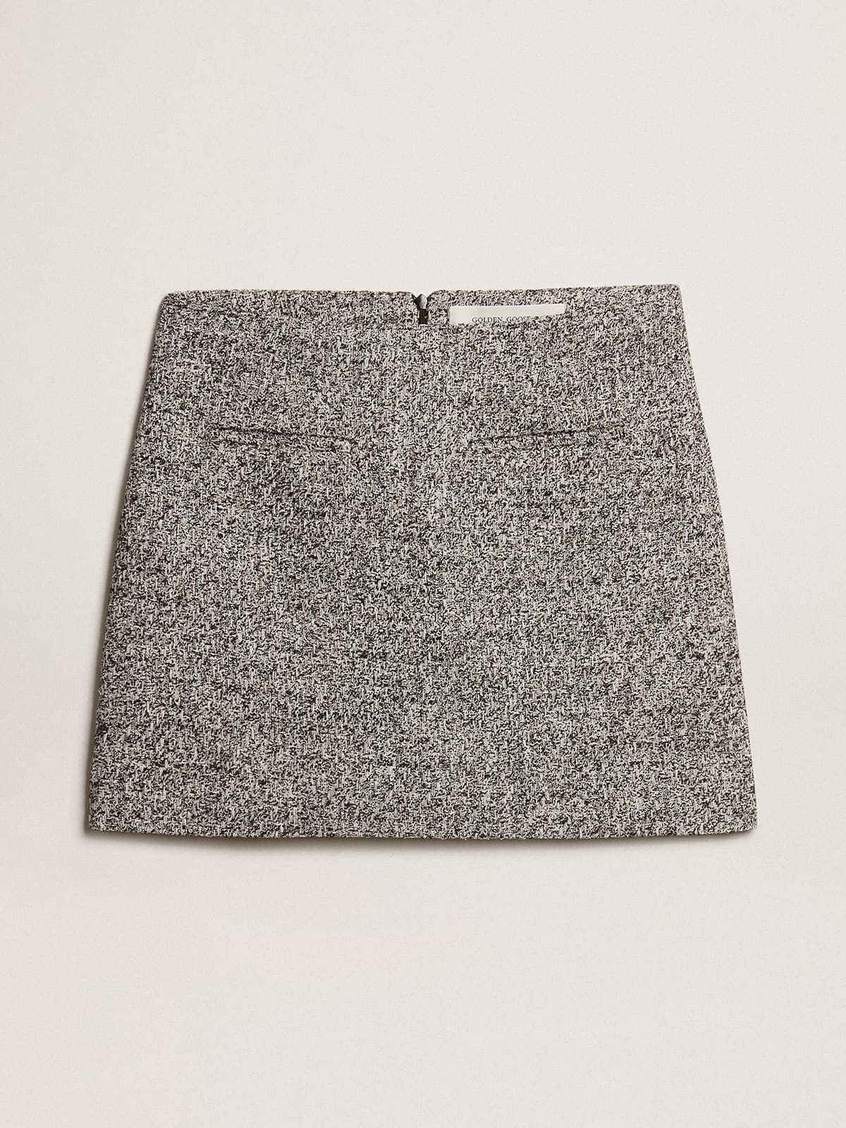 Golden Goose - Miniskirt in black and white bouclé cotton  in 