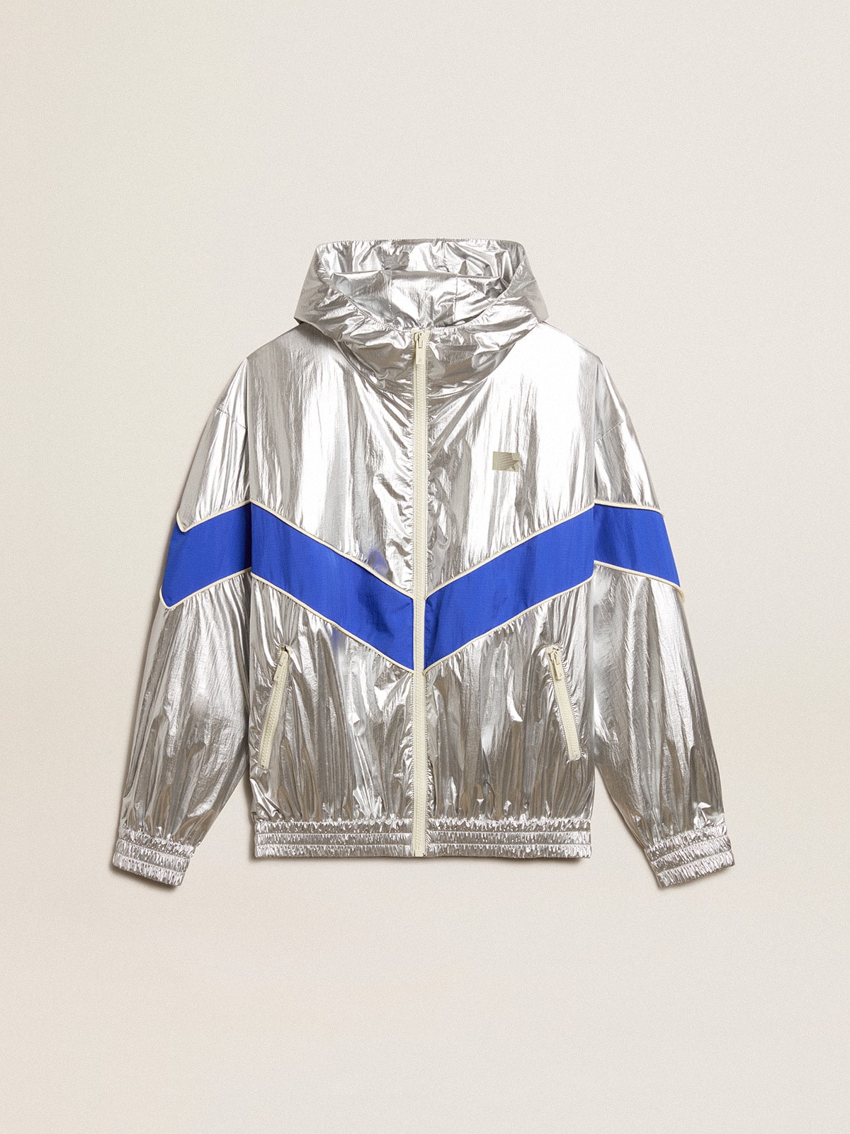 Golden Goose - Women’s windcheater in silver technical fabric in 