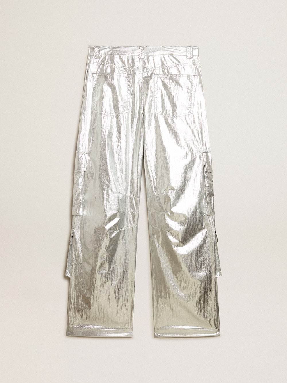 Golden Goose - Cargo pants in silver technical fabric in 