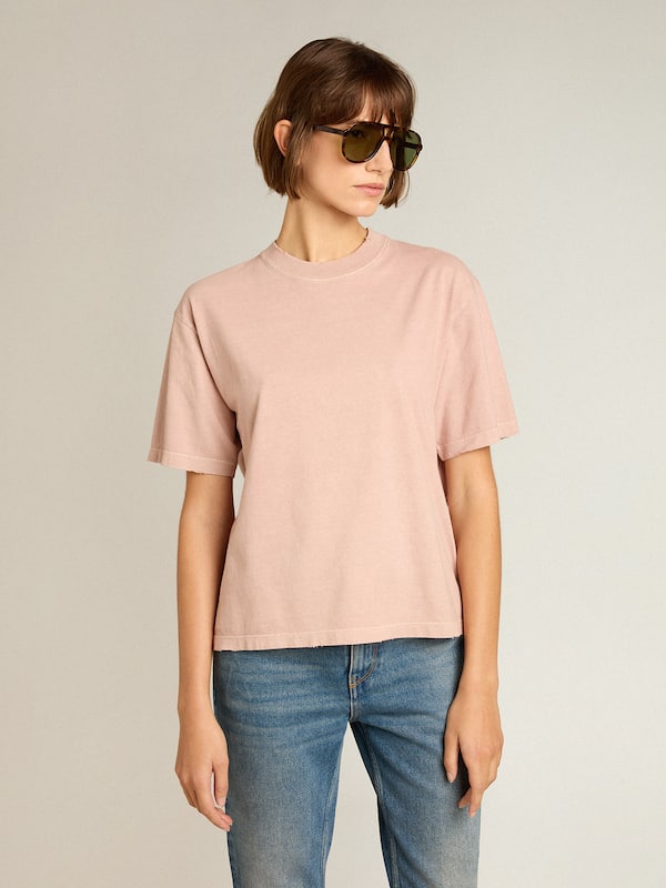Golden Goose - Powder-pink T-shirt with reverse logo on the back - Jersey Capsule in 