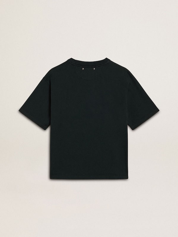 Golden Goose - Women's black T-shirt with crystals in 