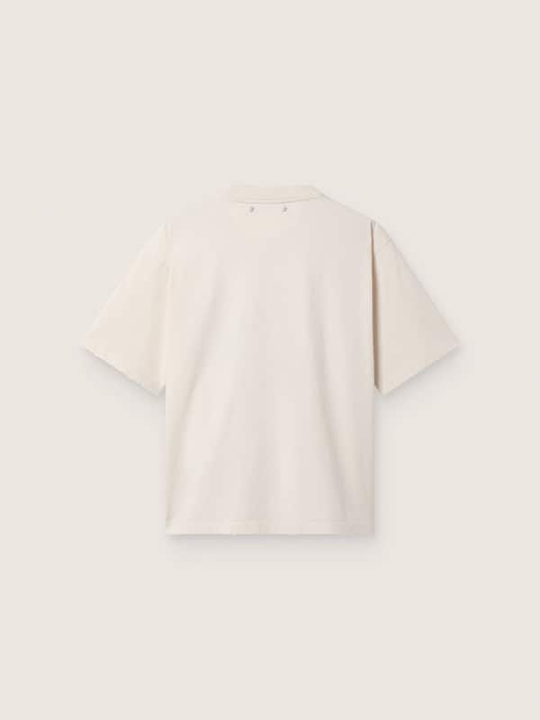 T-shirt pour femme en jersey de coton blanc avec imprim&eacute; &eacute;toile