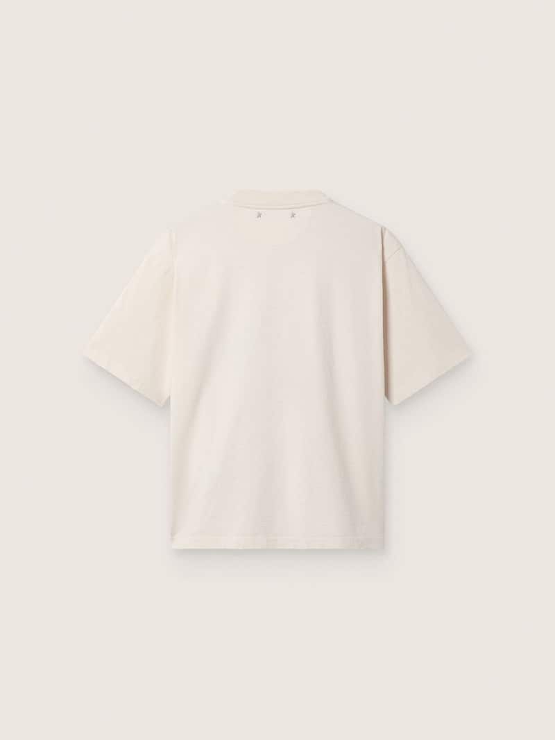 Golden Goose - Damen-T-Shirt aus wei&szlig;em Baumwolljersey mit Sternprint in 