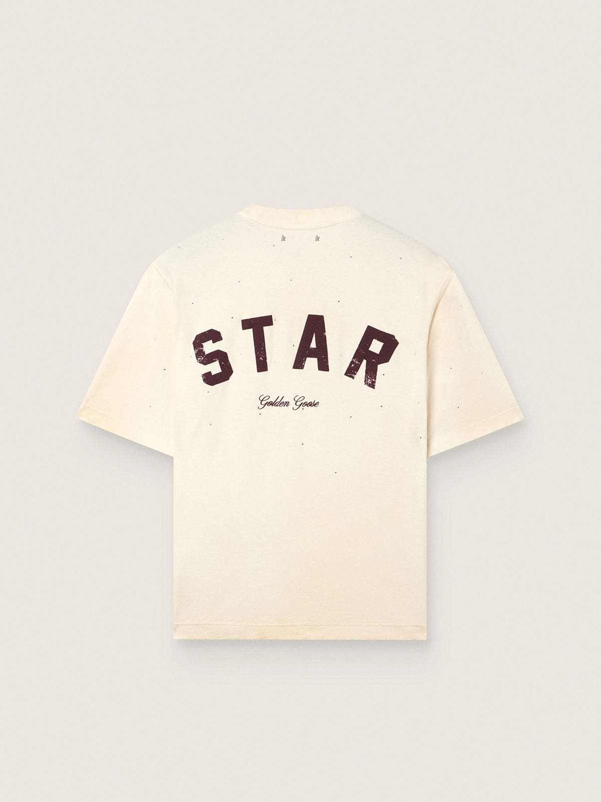 Golden Goose - Star unisex T-shirt in white cotton with all-over gradient crystals and print on the back in 
