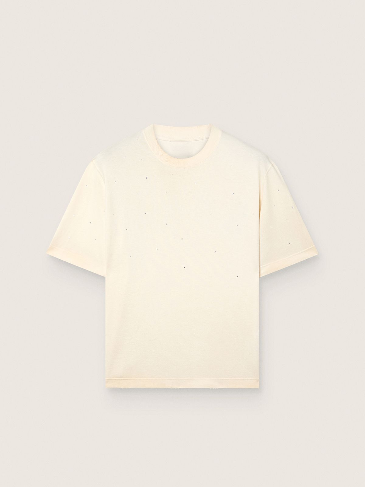 T-shirt unisexe Star en coton blanc avec cristaux dégradés all-over et imprimé dans le dos — Golden Goose