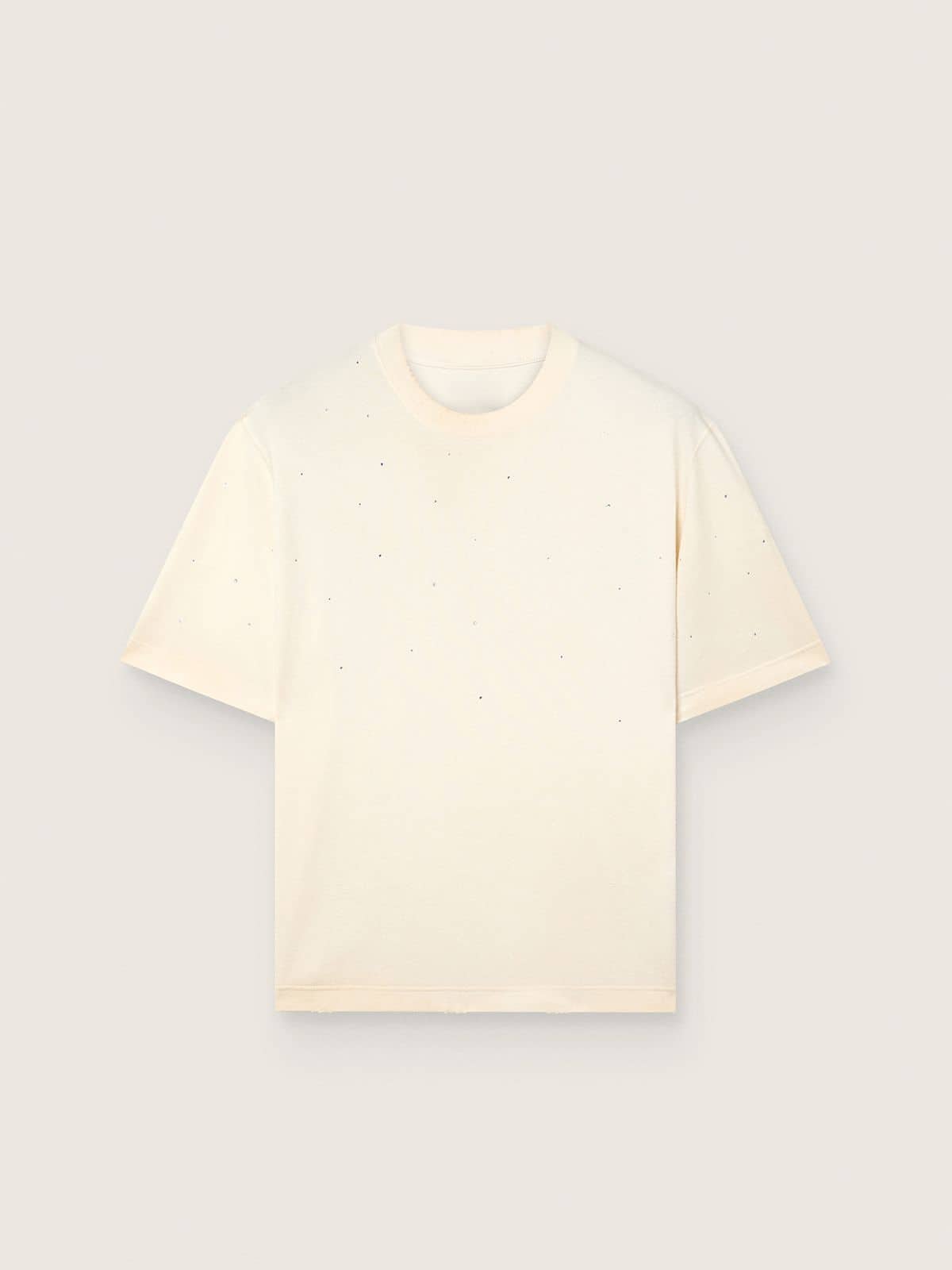 Golden Goose - Star unisex T-shirt in white cotton with all-over gradient crystals and print on the back in 