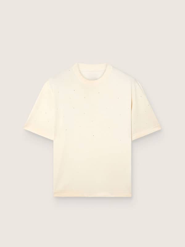 Golden Goose - Star unisex T-shirt in white cotton with all-over gradient crystals and print on the back in 