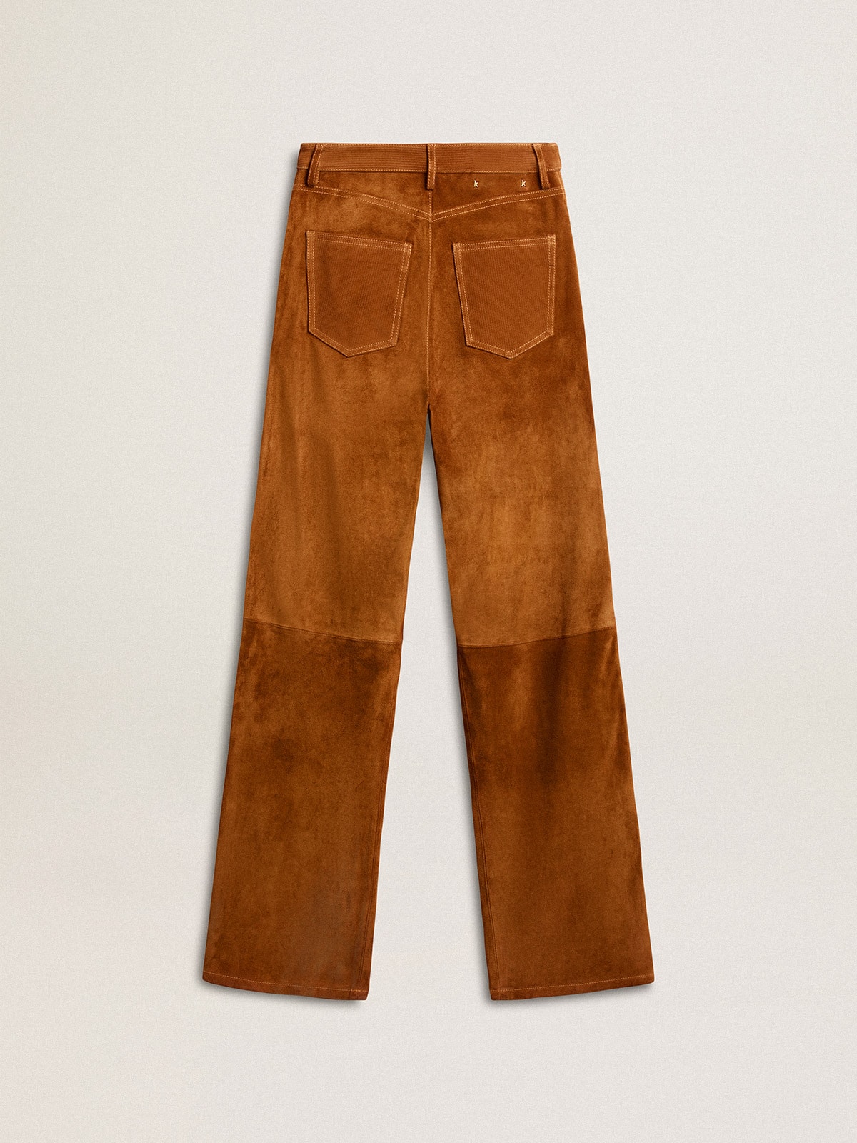 Golden Goose - Pantalone da donna in crosta color tabacco in 