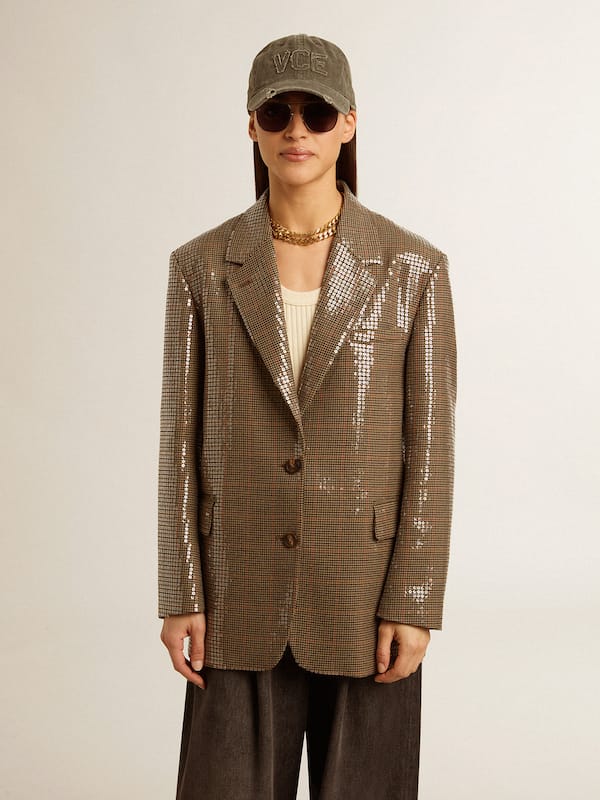 Golden Goose - Women's houndstooth jacket with all-over sequin embroidery in 