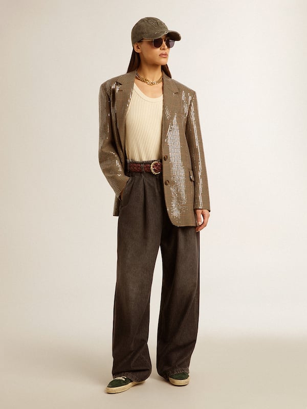 Golden Goose - Women's houndstooth jacket with all-over sequin embroidery in 