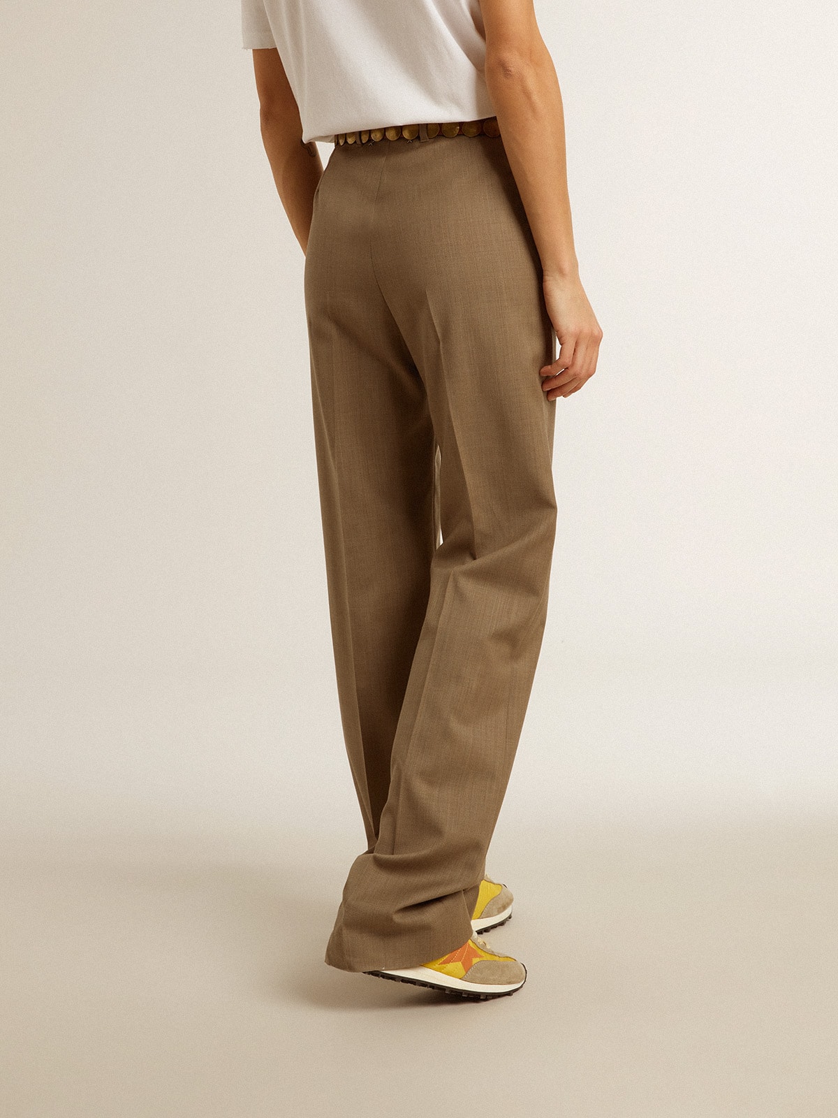 パンツ GOLDEN GOOSE Women Pants GWP01894P00160960528 Brown Women's pants in dove-gray tailored wool fabric