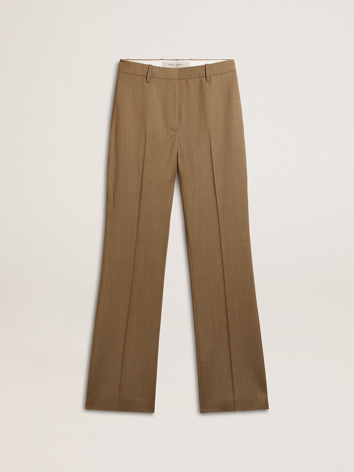 Golden Goose - Women's pants in dove-gray tailored wool fabric in 