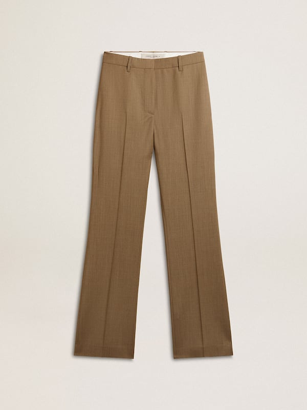 Golden Goose - Women's pants in dove-gray tailored wool fabric in 