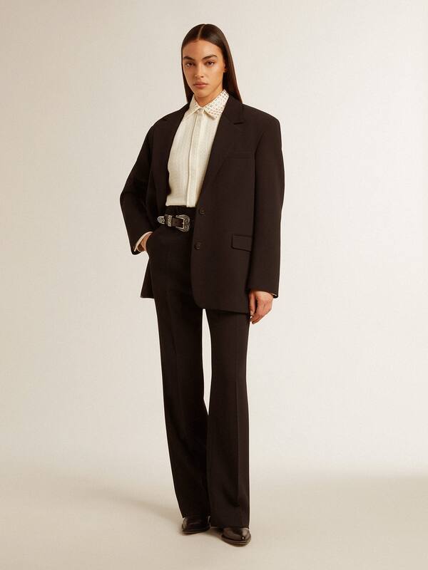 Golden Goose - Women’s soft black pants in wool blend in 