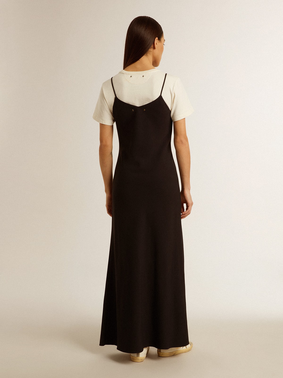 Golden Goose - Slip dress da donna di colore nero con ricami in 