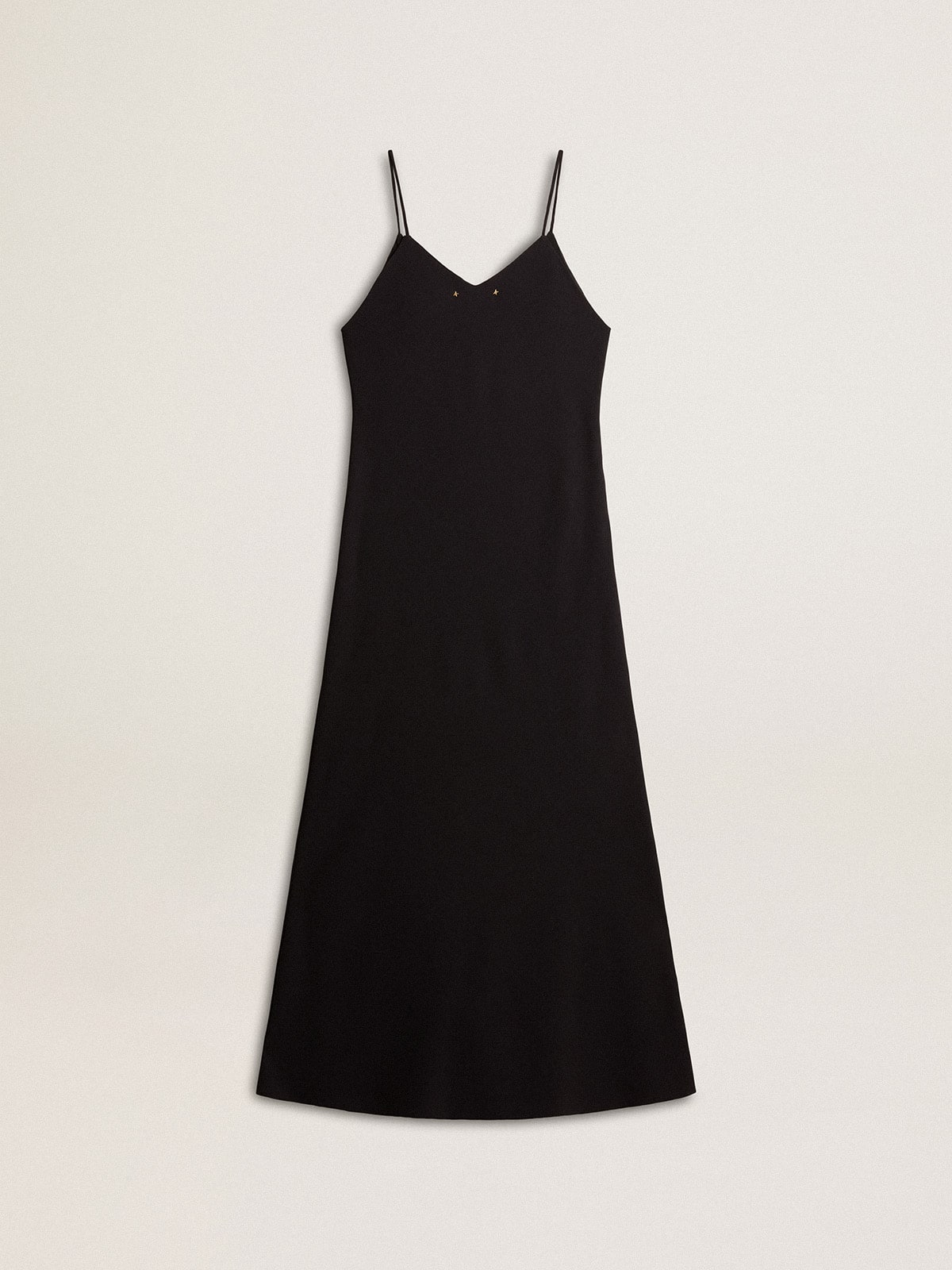 Golden Goose - Women’s black slip dress with embroidery in 