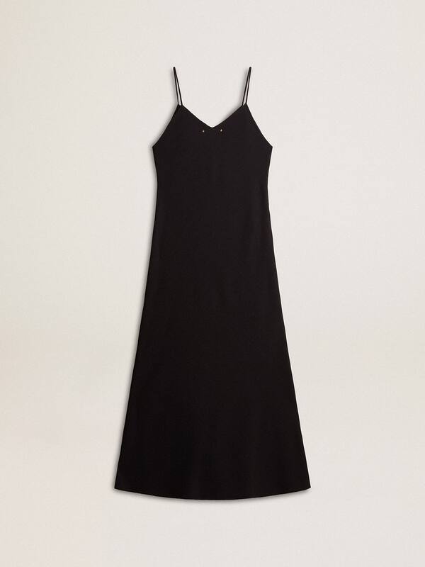 Golden Goose - Women’s black slip dress with embroidery in 