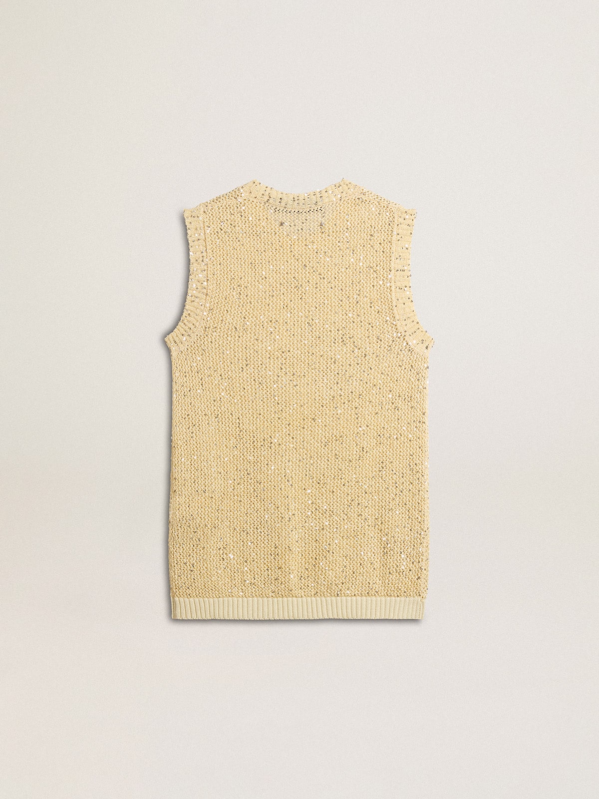 Golden Goose - Mesh knit top with sequins and contrasting details in 