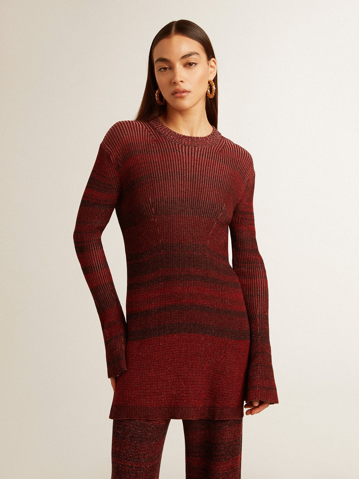 Golden Goose - Irregular-striped cotton dress in 