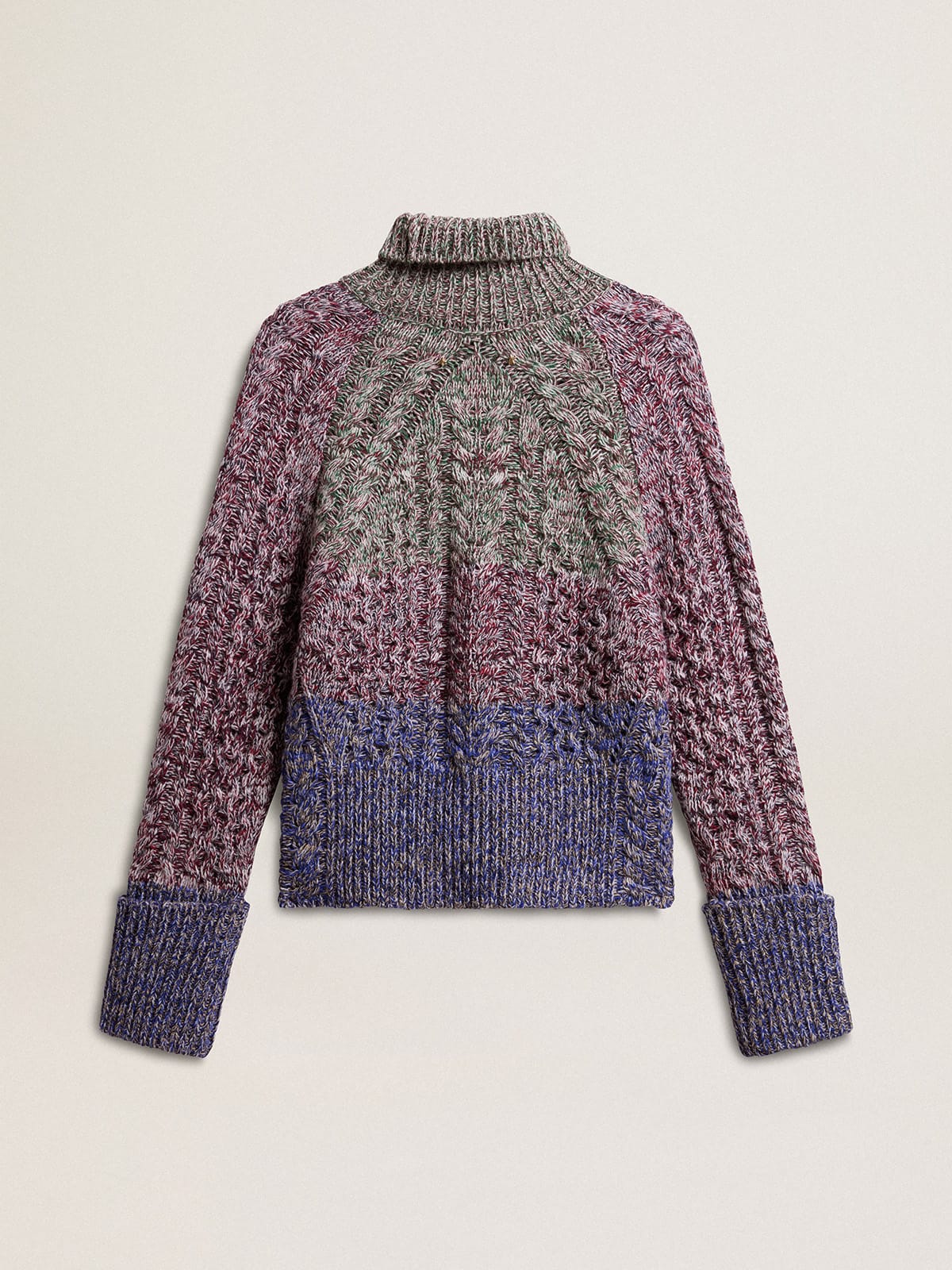 Golden Goose - Women's multicolored high neck sweater with mouliné yarn in 