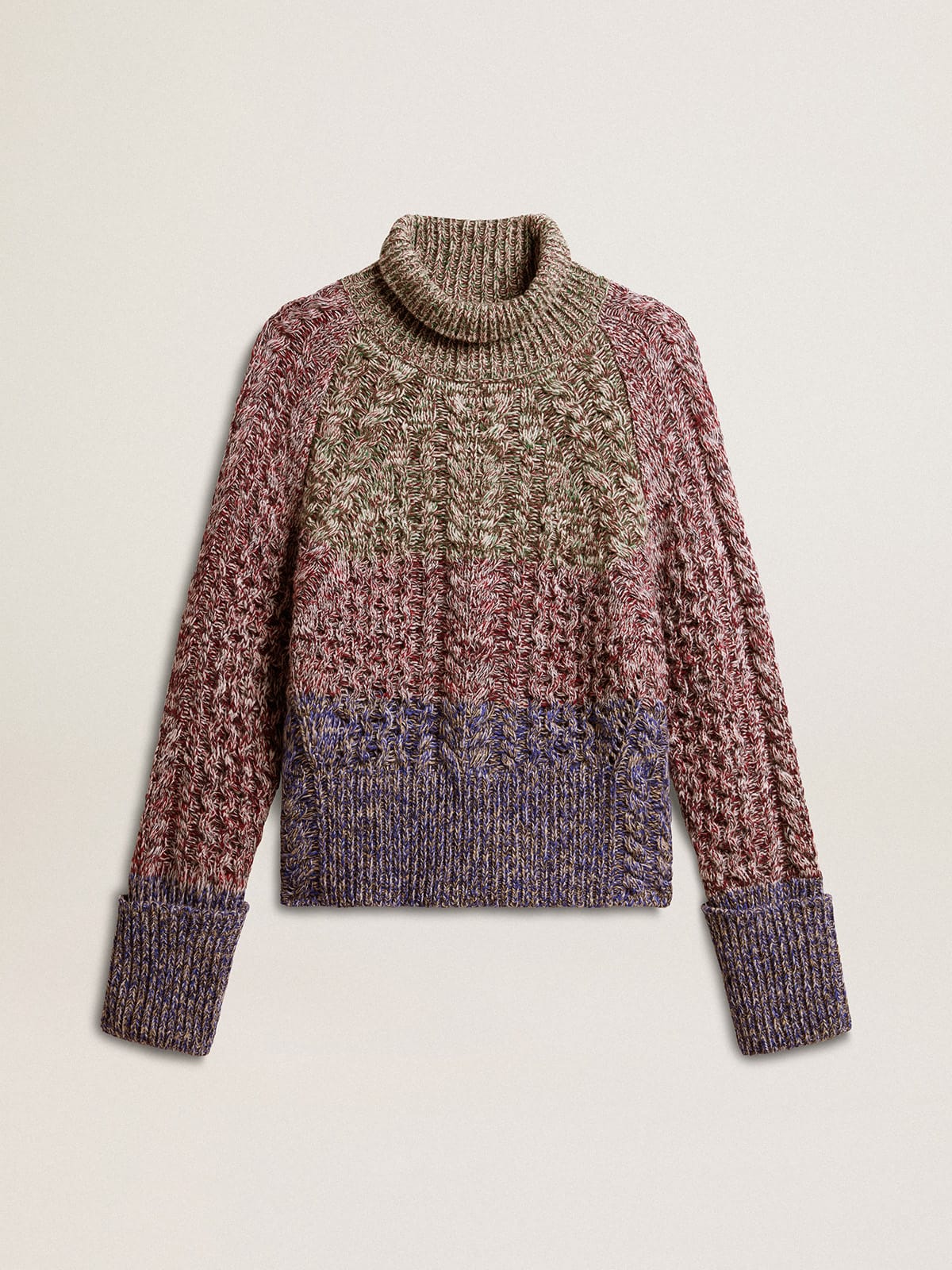 Golden Goose - Women's multicolored high neck sweater with mouliné yarn in 