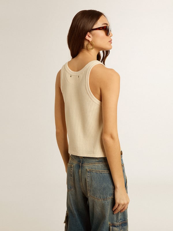 Golden Goose - Parchment-colored sleeveless top in 