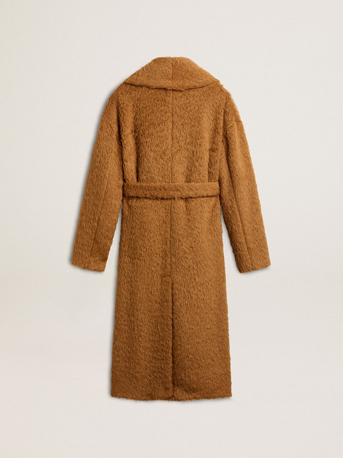 Golden Goose - Women's coat with shawl collar in tobacco in 