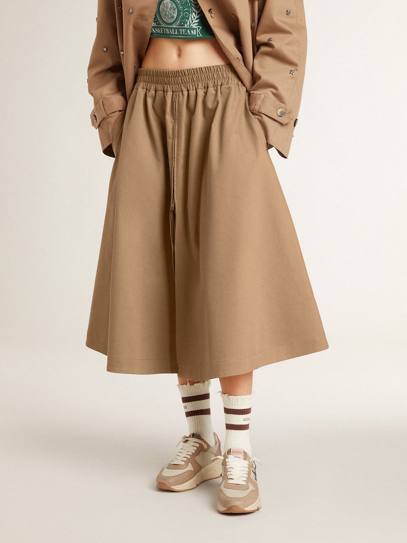 Golden Goose - Gonna a ruota da donna di color beige in 