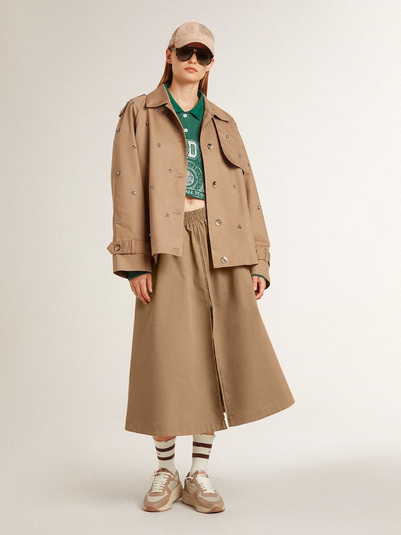 Golden Goose - Gonna a ruota da donna di color beige in 