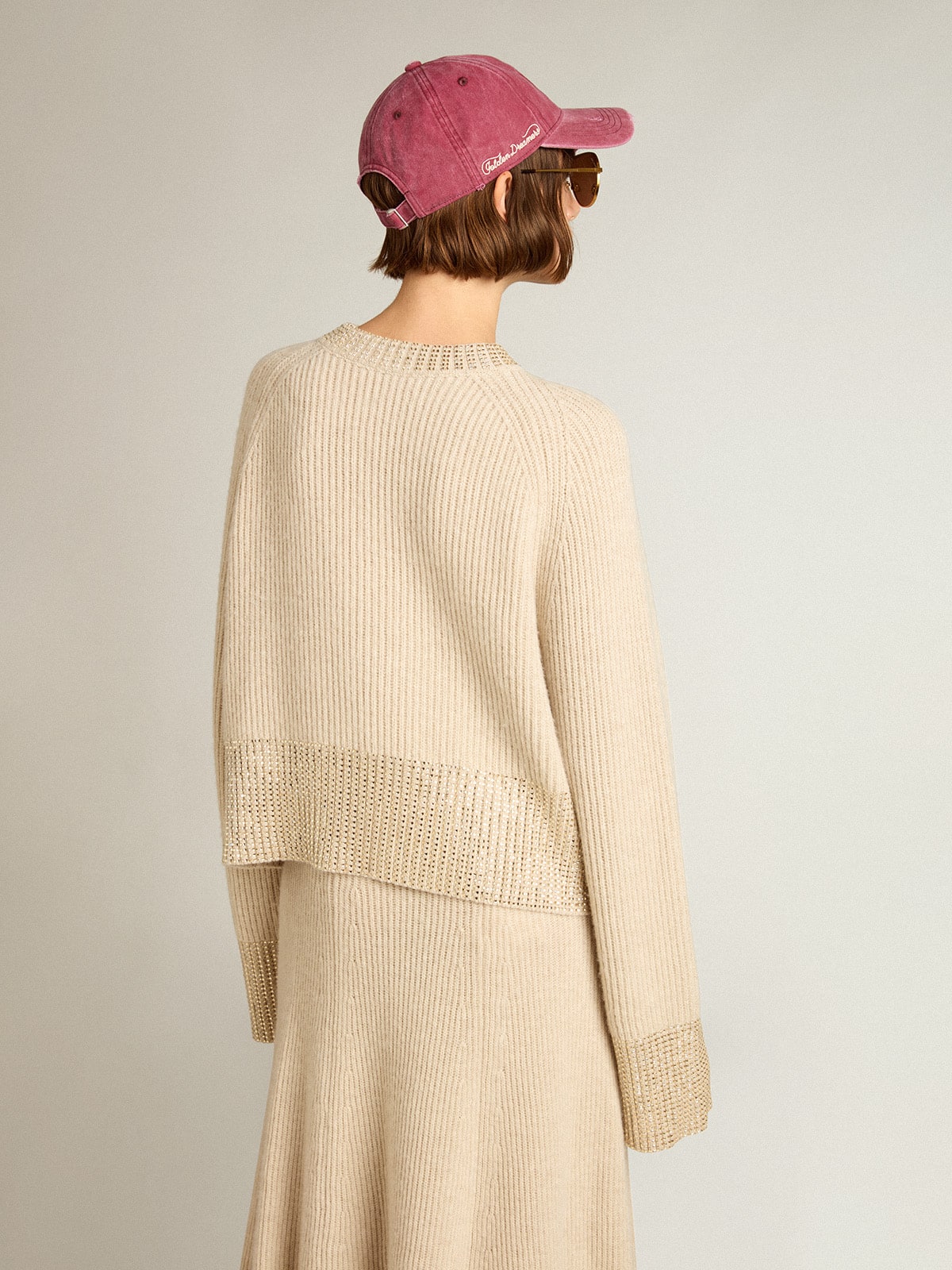 Golden Goose - Kastenpullover für Damen aus Wolle mit Hotfix-Kristallapplikation in 