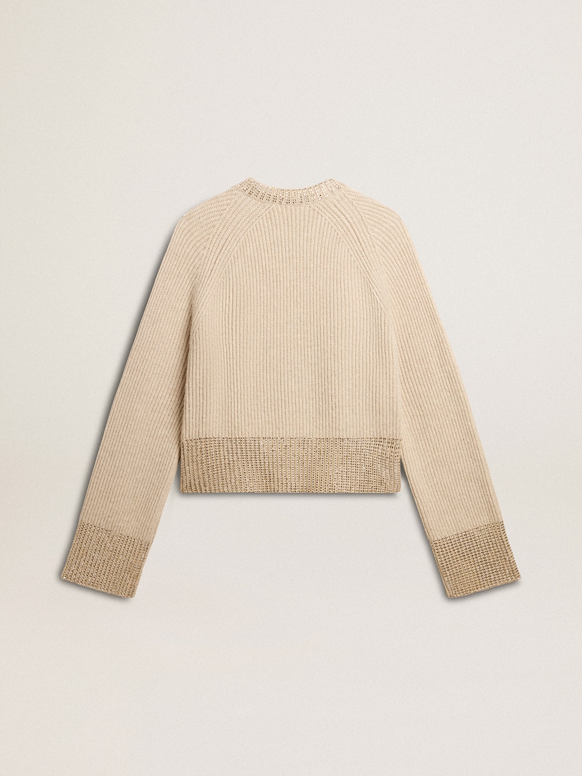 Golden Goose - Women's boxy sweater in wool with hotfix crystal decoration in 