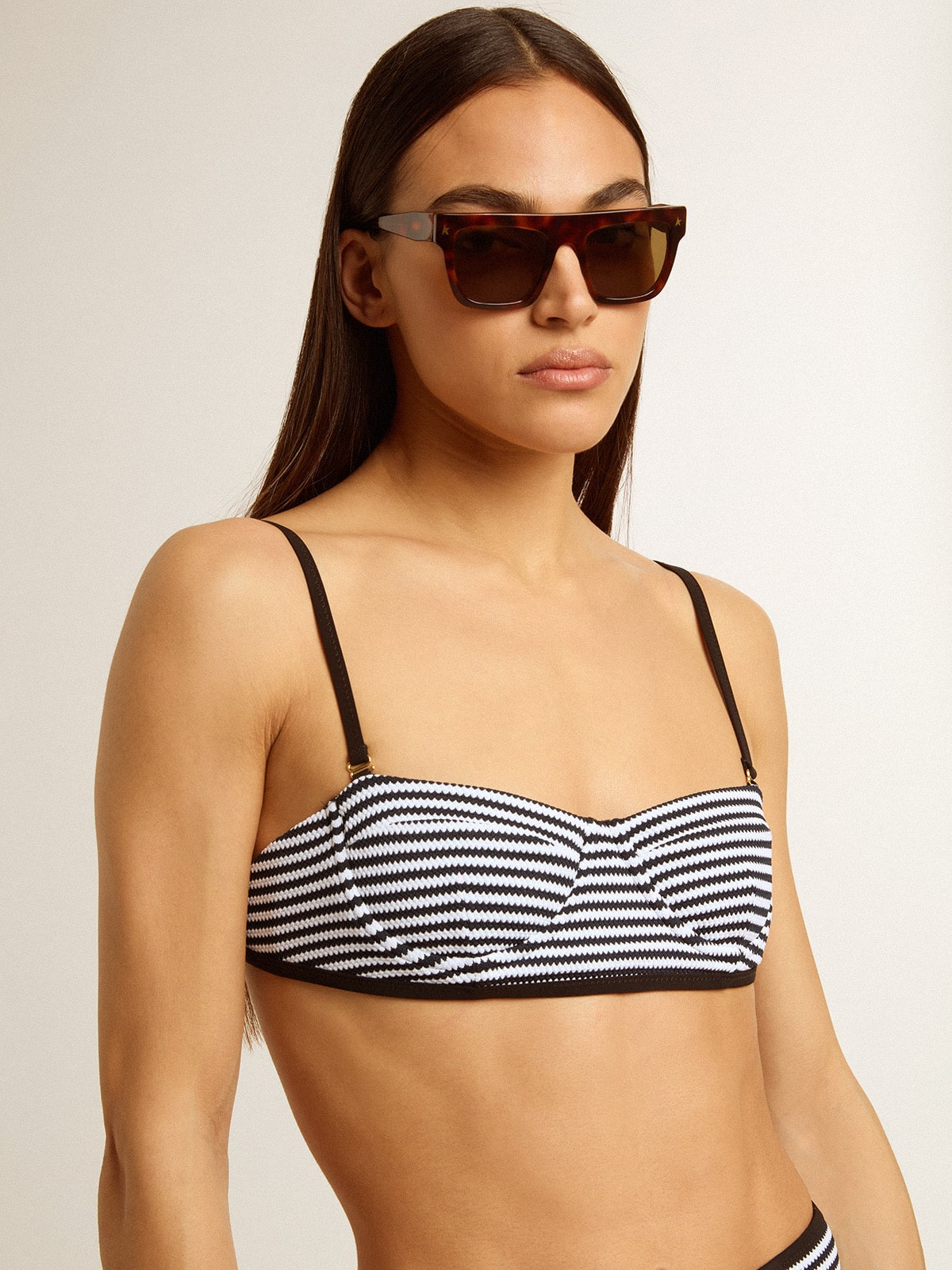 Golden Goose - Balcony bikini with irregular stripes in 